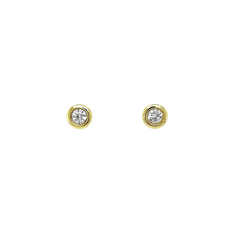 Gold Earrings with Diamonds