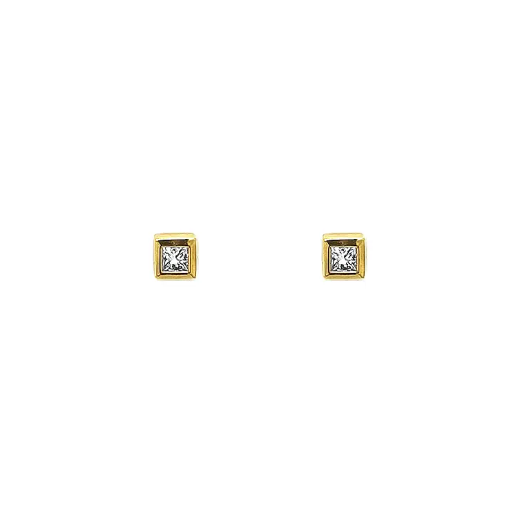 Gold Earrings with Diamonds
