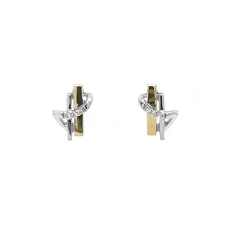 Gold Earrings with Diamonds