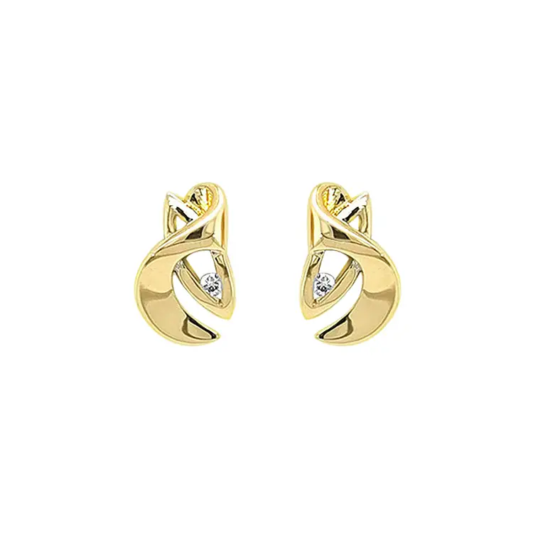 Gold Earrings with Diamonds