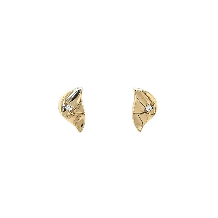 Gold Earrings with Diamonds