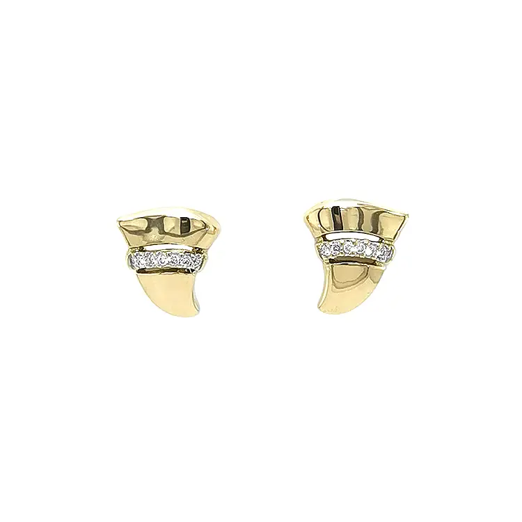 Gold Earrings with Diamonds