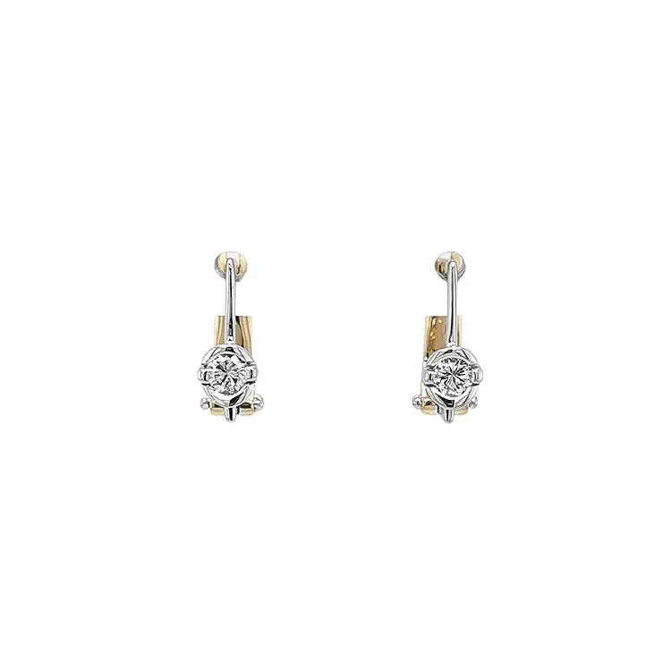 Gold Earrings with Diamonds