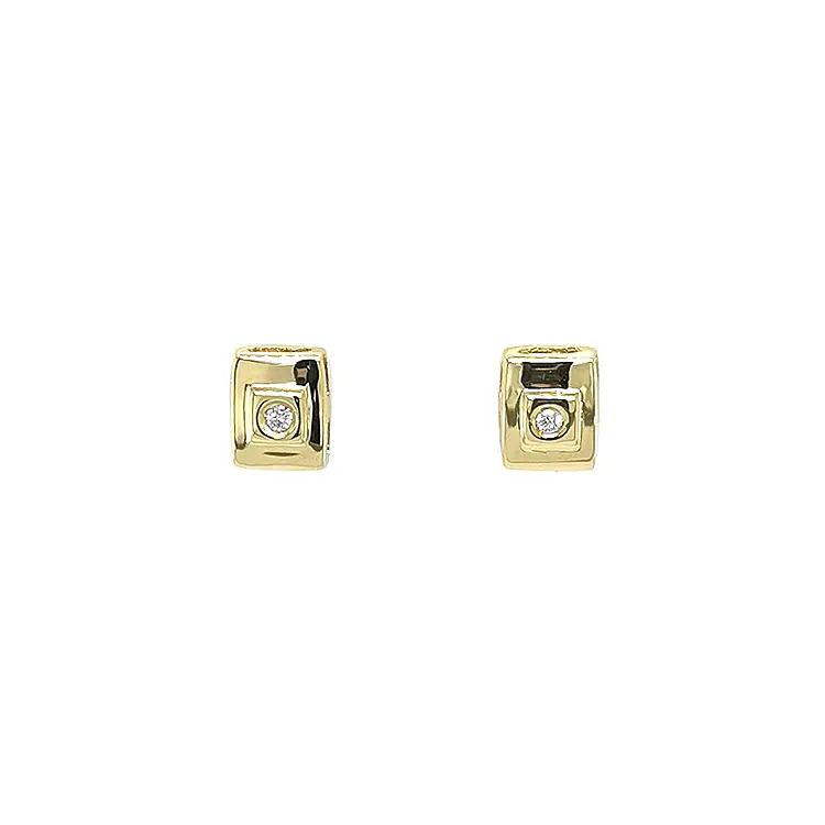 Gold Earrings with Diamonds