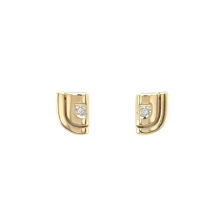Gold Earrings with Diamonds