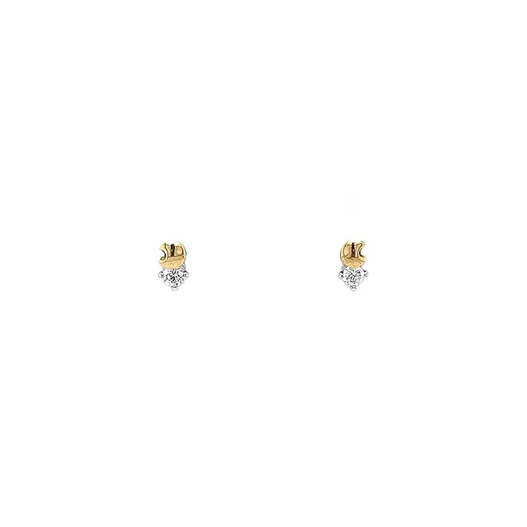 Gold Earrings with Diamonds