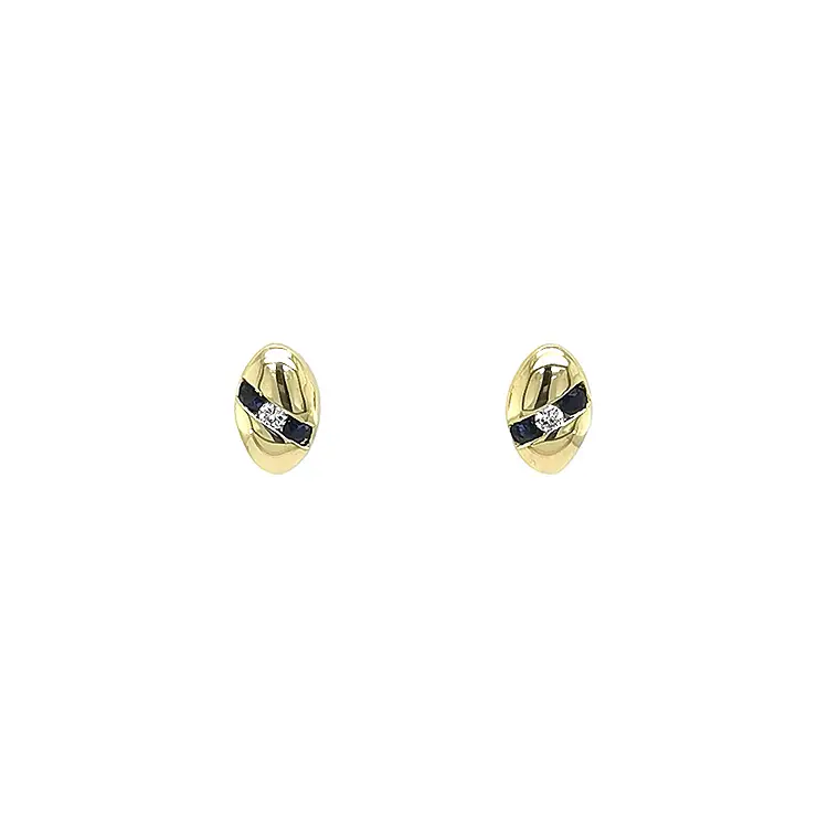 Gold Earrings with Sapphires and Diamonds