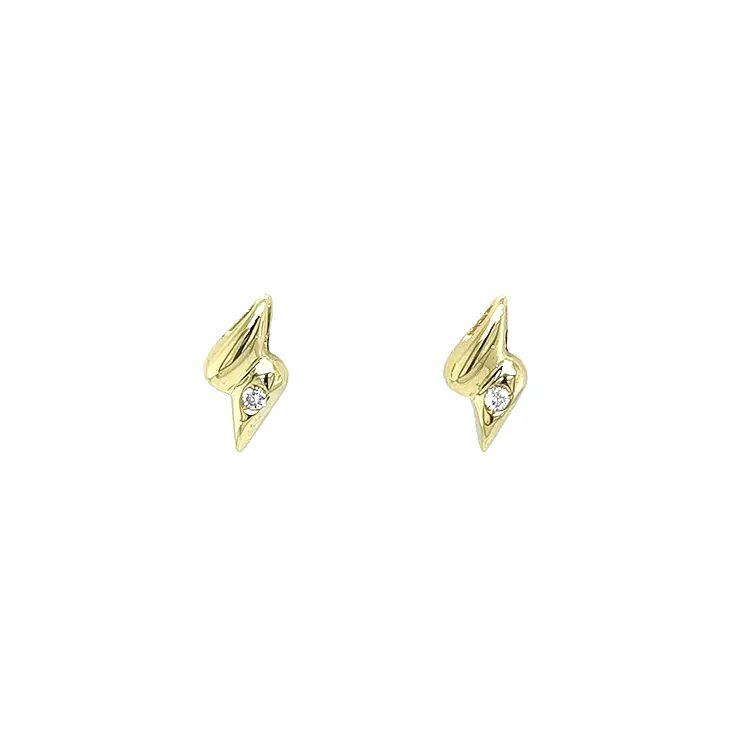Gold Earrings with Diamonds