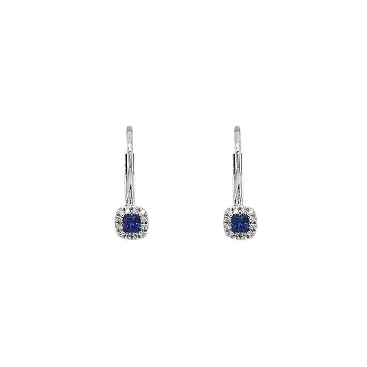 Gold earrings with sapphires and diamonds