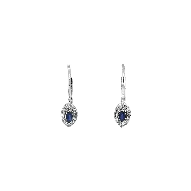 Gold earrings with sapphires and diamonds