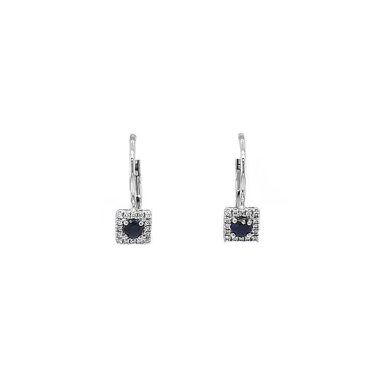 Gold earrings with sapphires and diamonds
