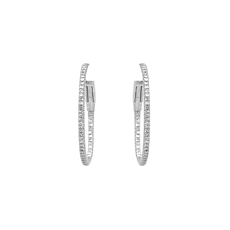 Gold Round Earrings with Diamonds