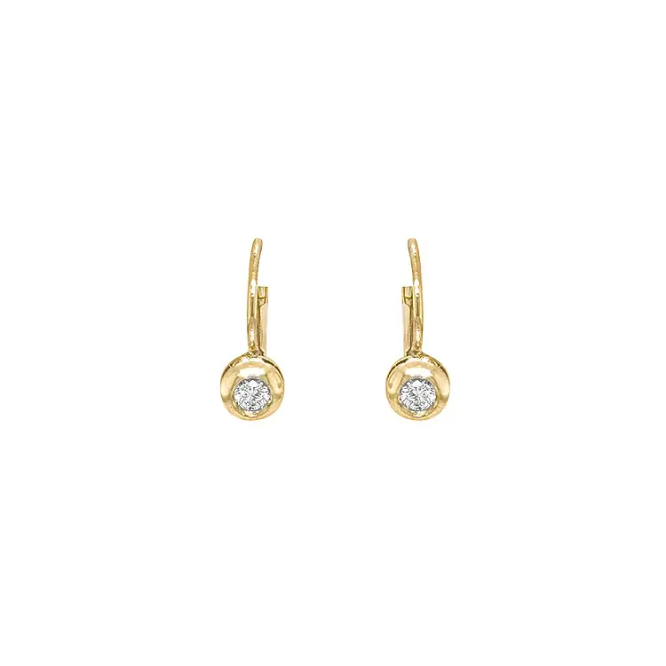 Gold Earrings with Diamonds