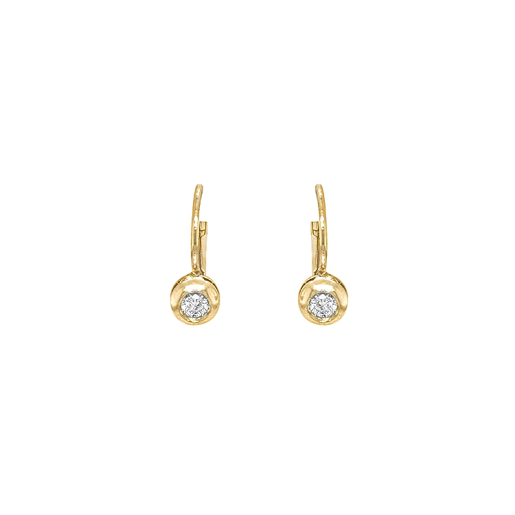Gold earrings with diamonds