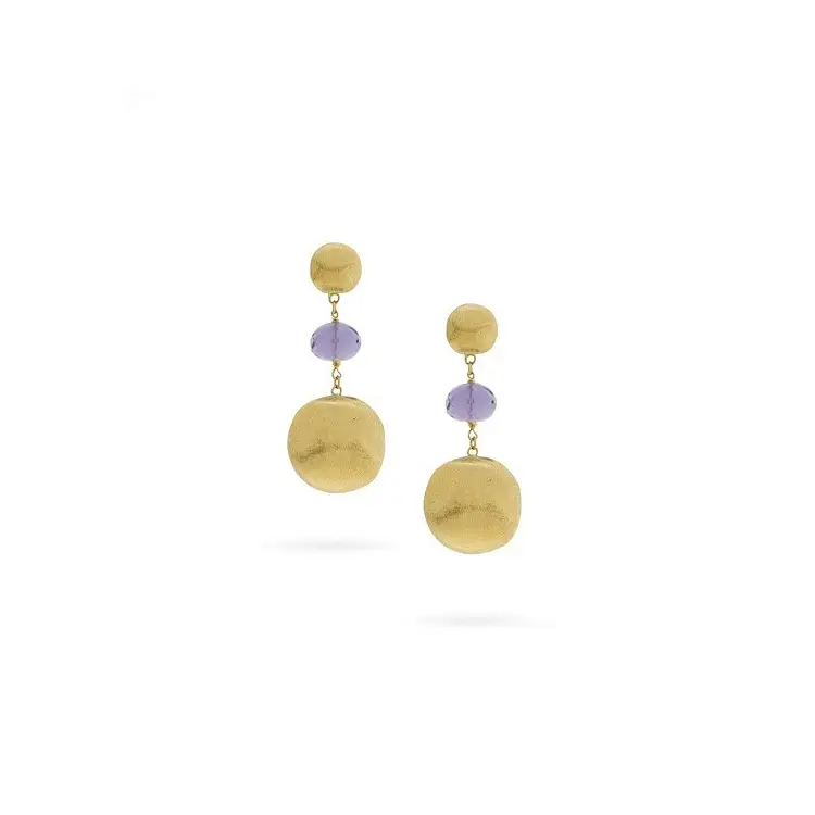 Gold Earrings Marco Bicego Africa with Amethysts