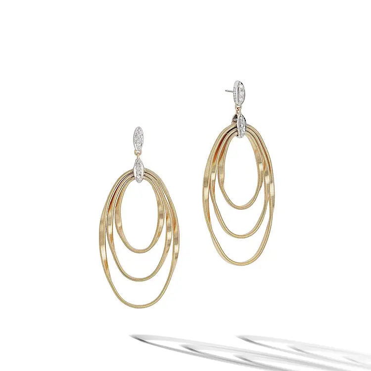 Gold Earrings Marco Bicego Marrakech Onde OB373 B YW