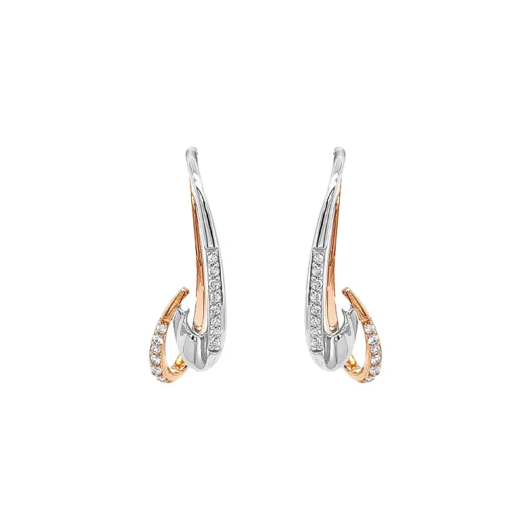 Gold Earrings with Diamonds