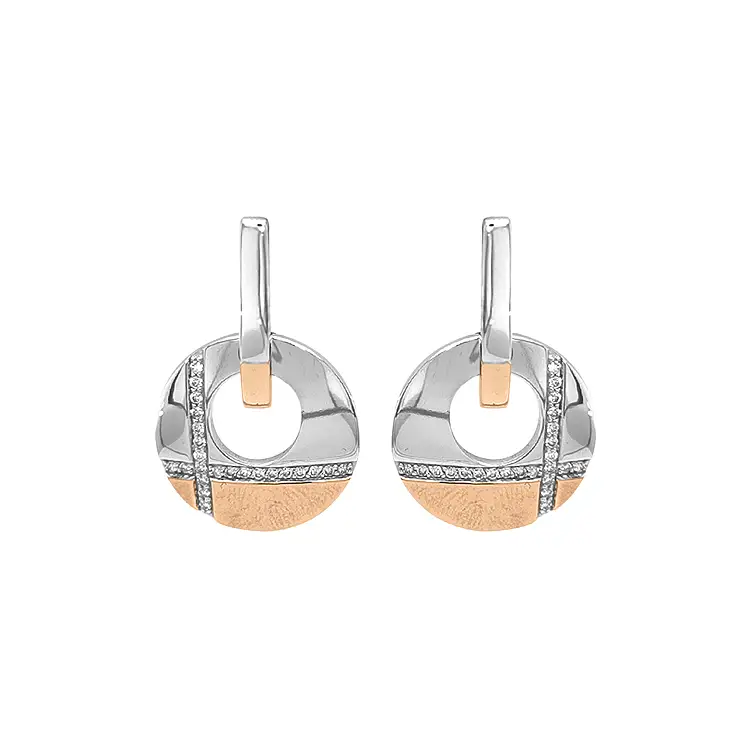 Gold Earrings with Diamonds