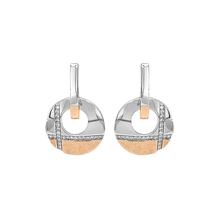 Gold Earrings with Diamonds