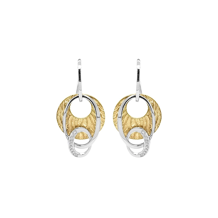 Gold Earrings with Diamonds