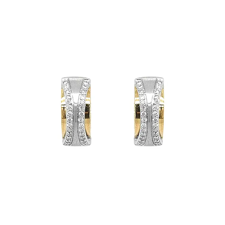 Gold Earrings with Diamonds