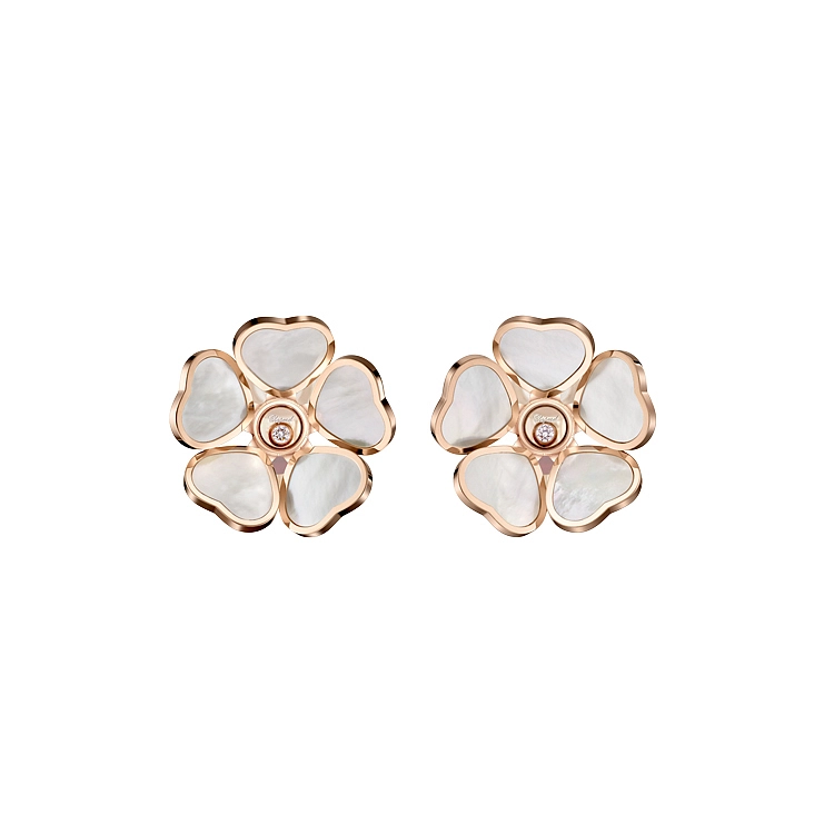 Gold Earrings Chopard Happy Hearts Flower 84A085-5301