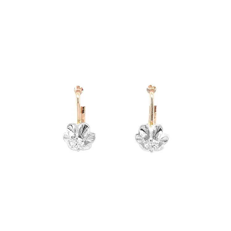 Gold Earrings with Diamonds