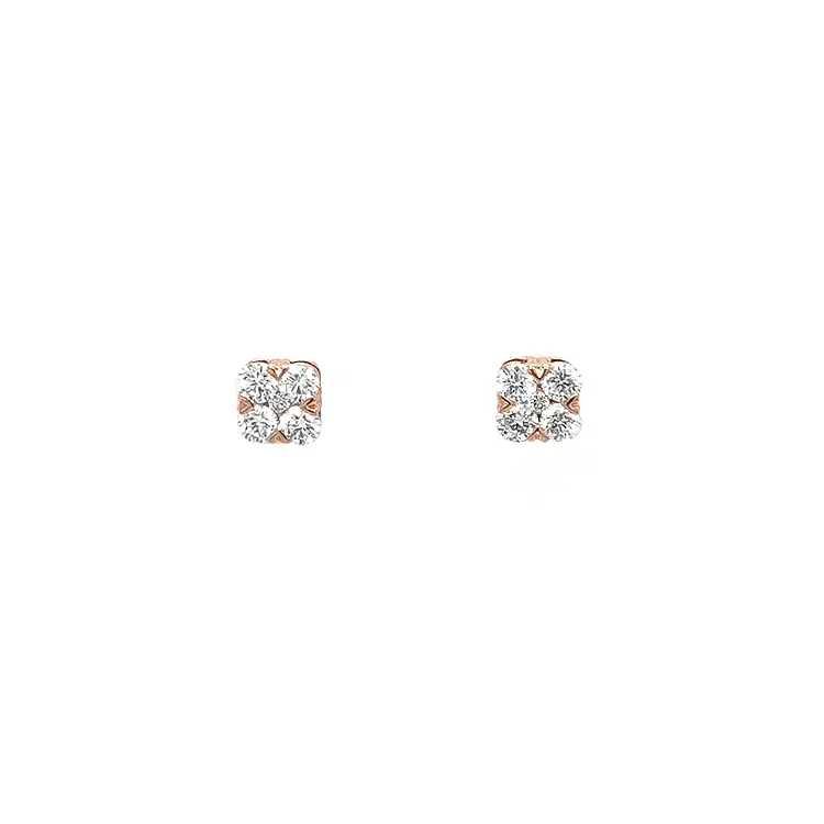 Gold Earrings with Diamonds