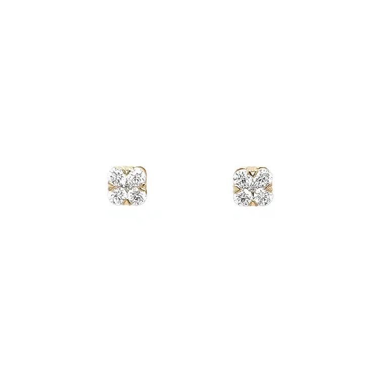 Gold Earrings with Diamonds