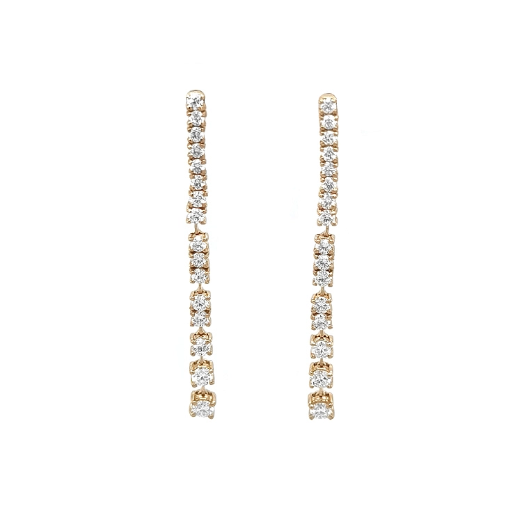 Gold Earrings with Diamonds