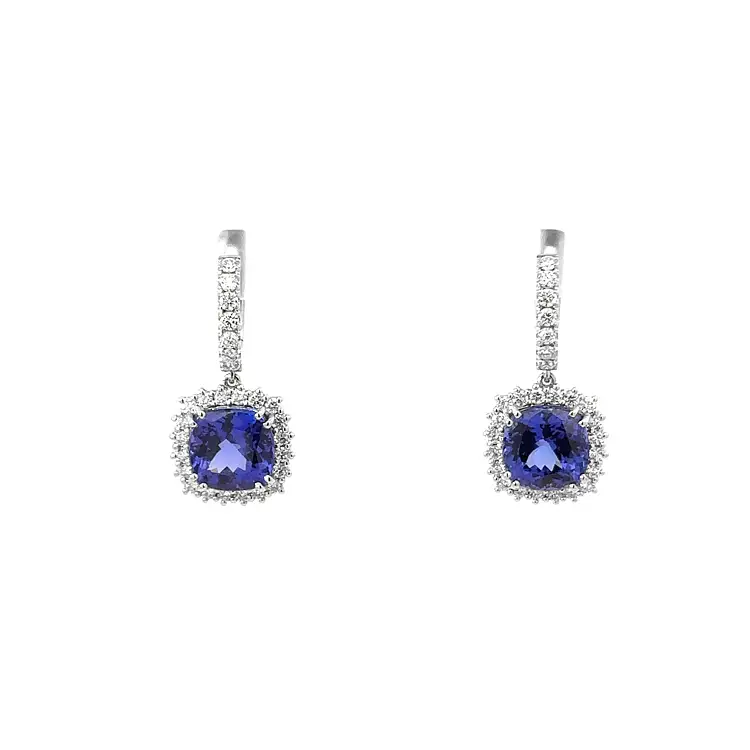 Diamond Earrings with Tanzanite