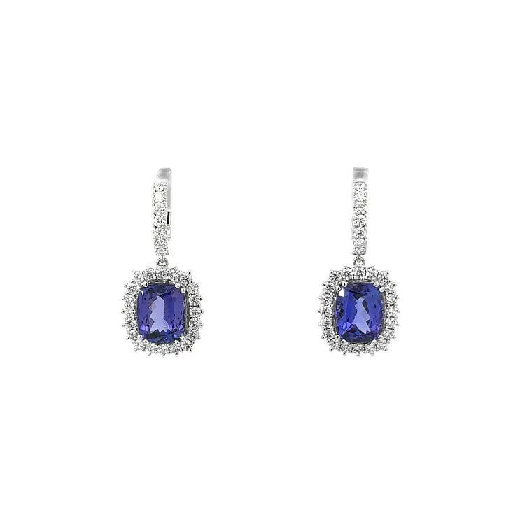 Diamond Earrings with Tanzanite