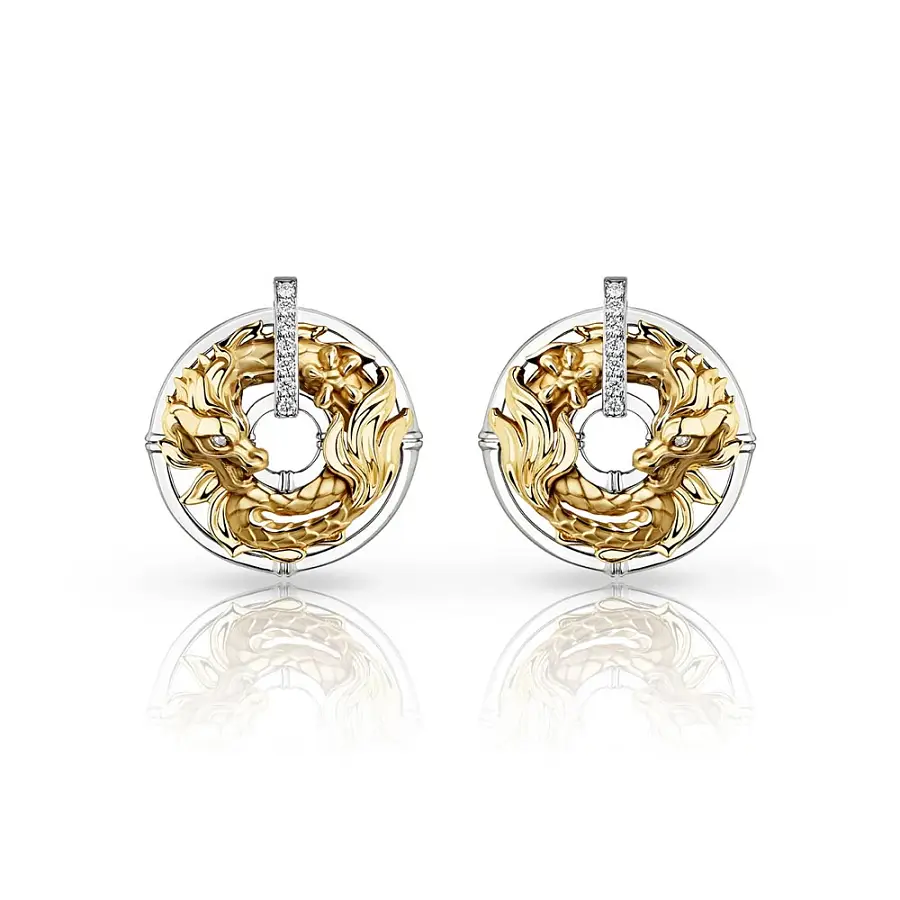 Gold Earrings Carrera y Carrera New Shanghai Mini