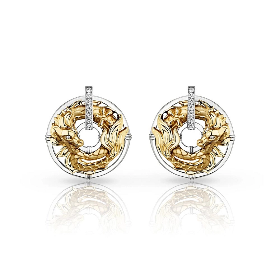 Gold Earrings Carrera y Carrera New Shanghai Mini