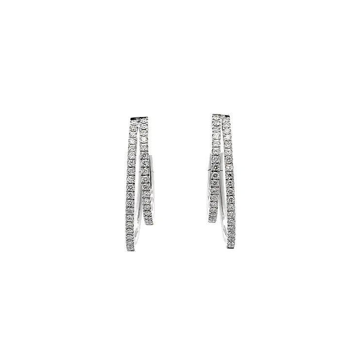 Gold Earrings with Diamonds