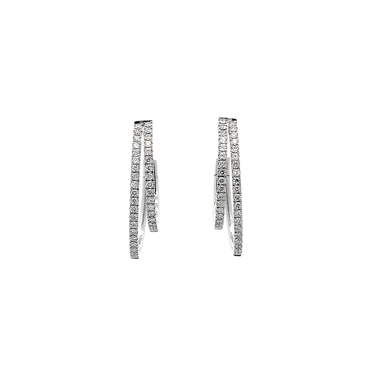 Gold Earrings with Diamonds