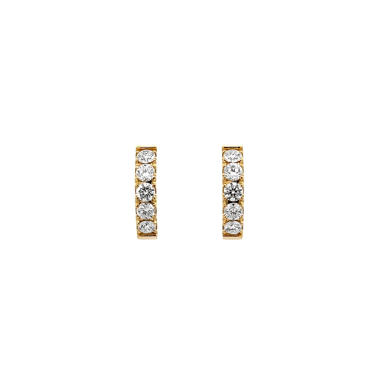 Gold Round Earrings Diamonds