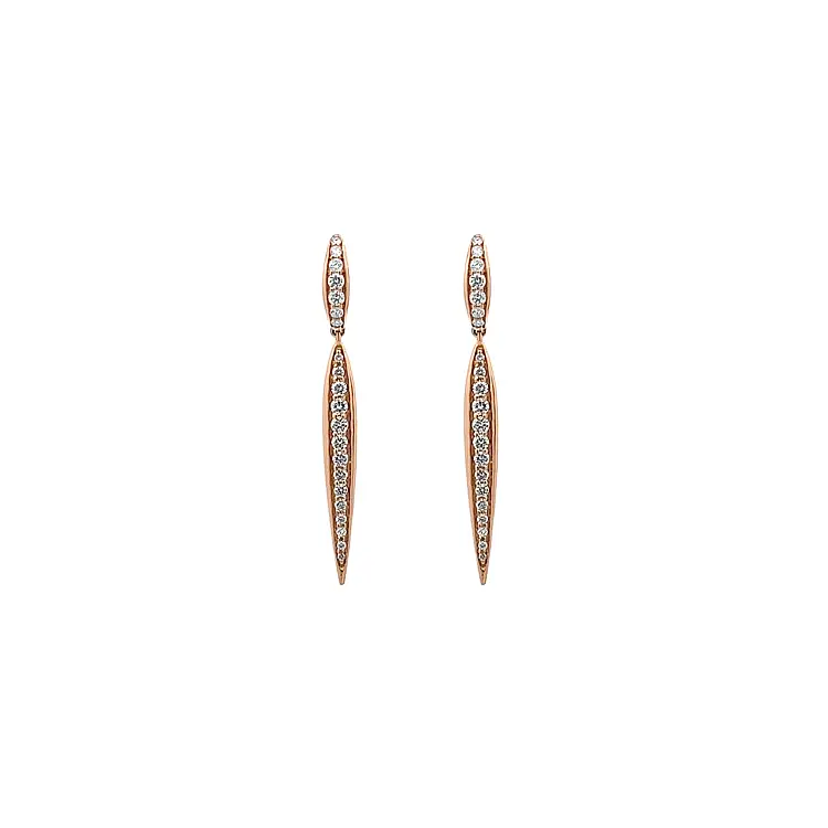 Gold Hanging Earrings Diamonds