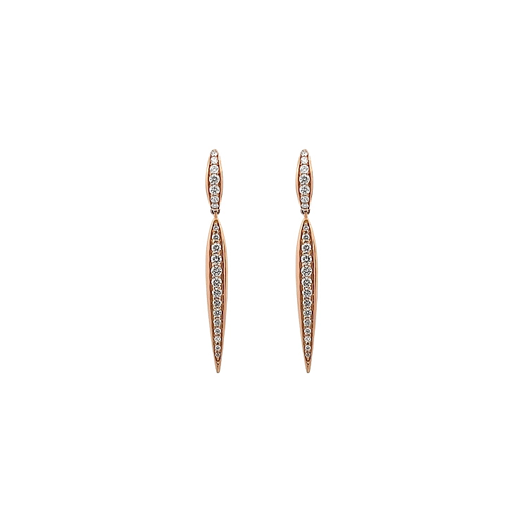 Gold Hanging Earrings Diamonds
