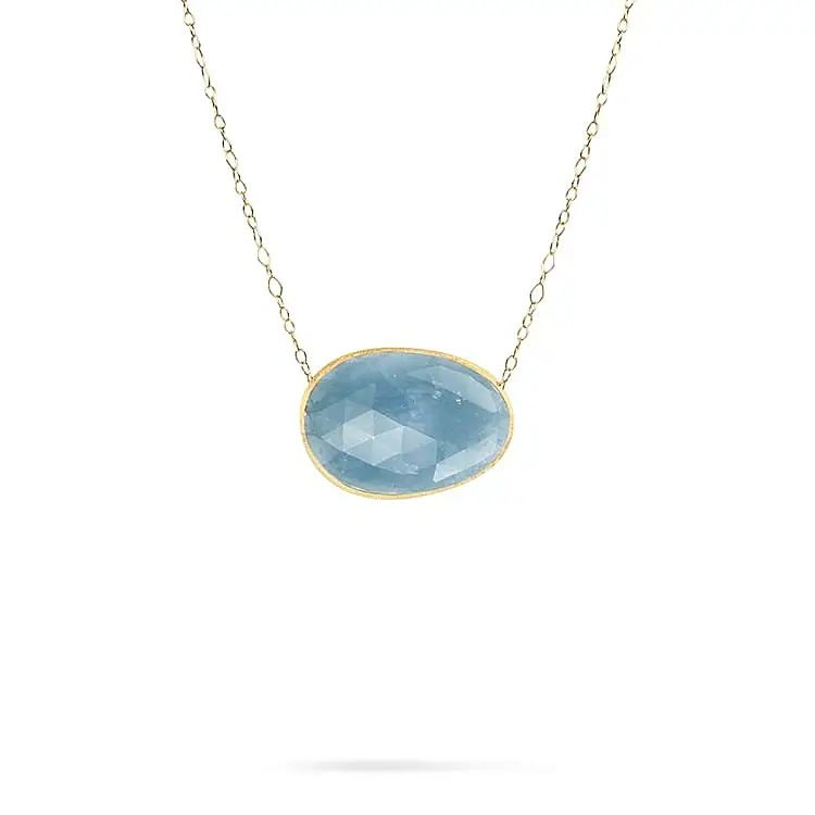 Gold Necklace with Aquamarine Marco Bicego Lunaria