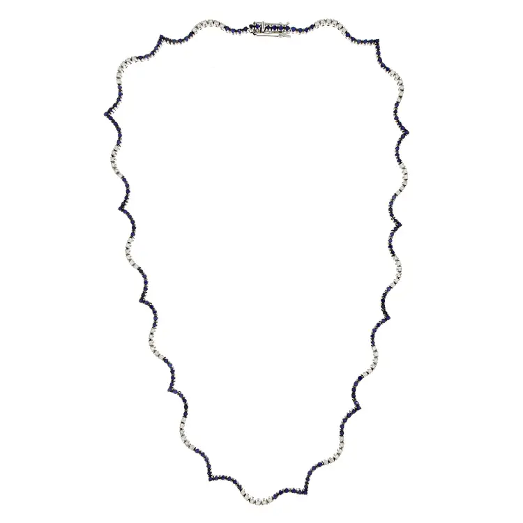 Gold Necklace with Sapphires and Diamonds