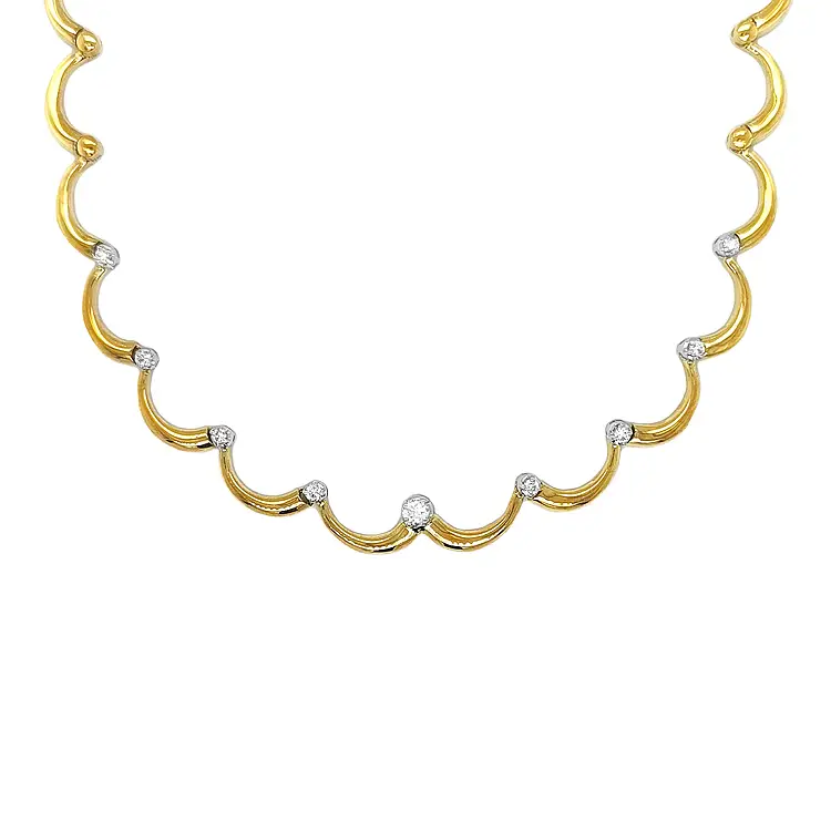 Gold Necklace with Diamonds