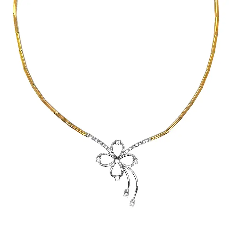 Gold Necklace with Diamonds