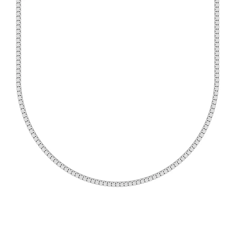 Gold tennis necklace with diamonds