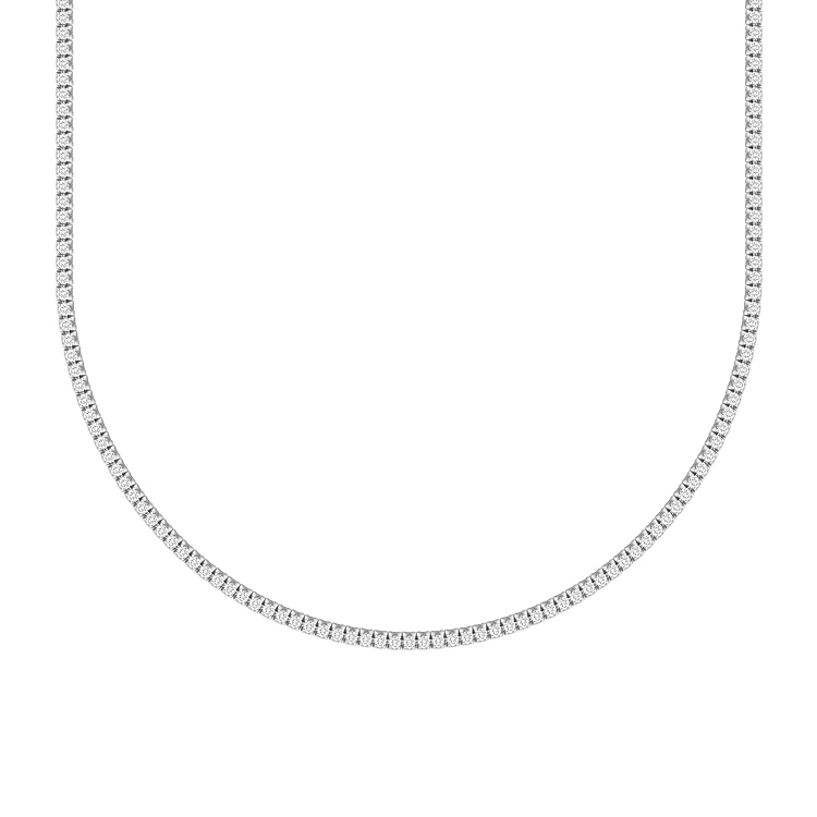 Gold tennis necklace with diamonds