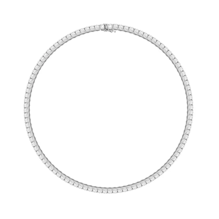 Gold tennis necklace with diamonds