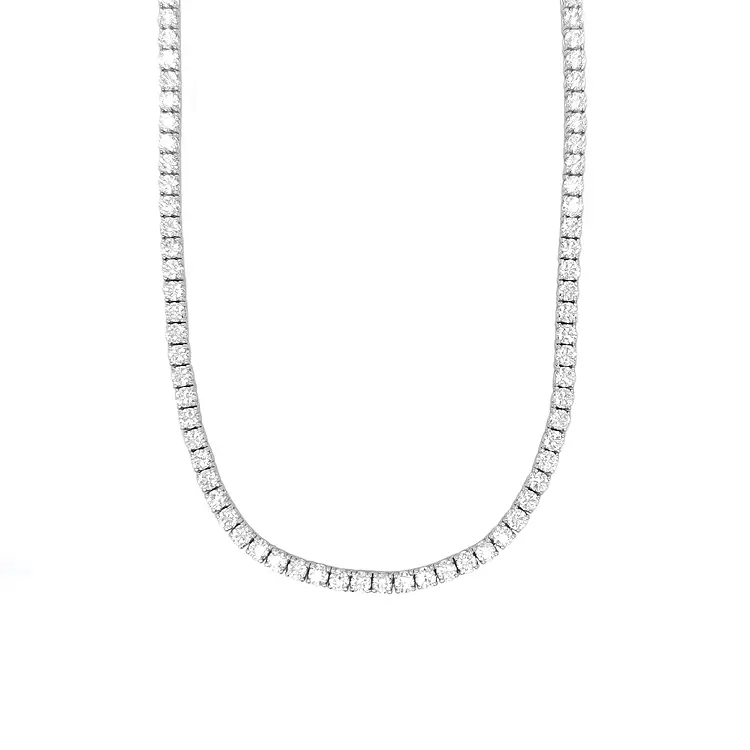 Gold tennis necklace with diamonds