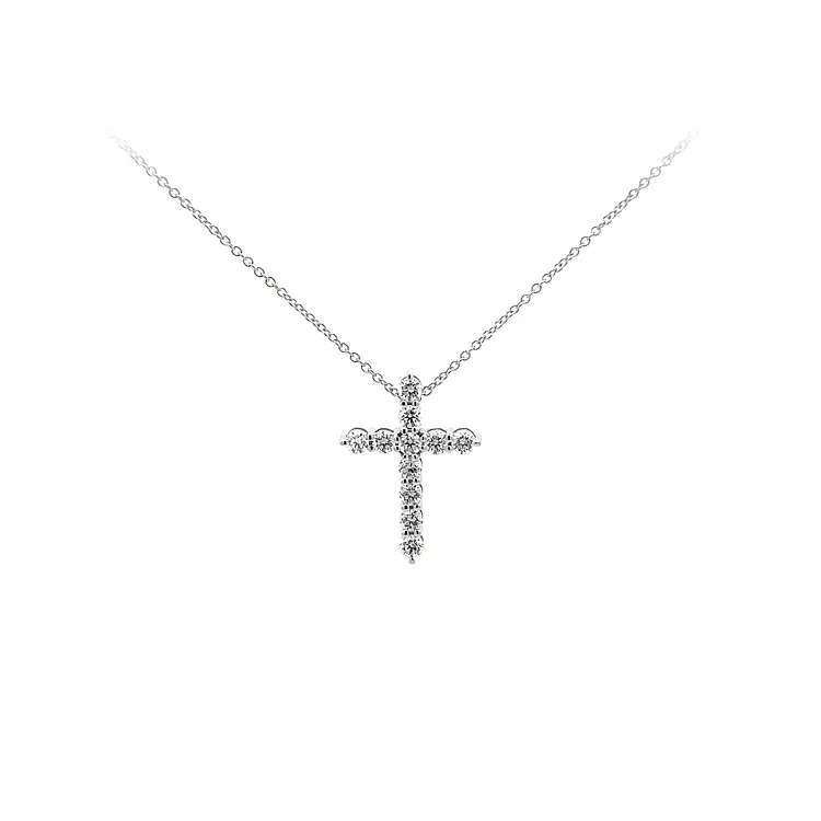 Gold Necklace Cross Diamonds