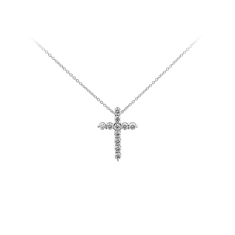 Gold Necklace Cross Diamonds