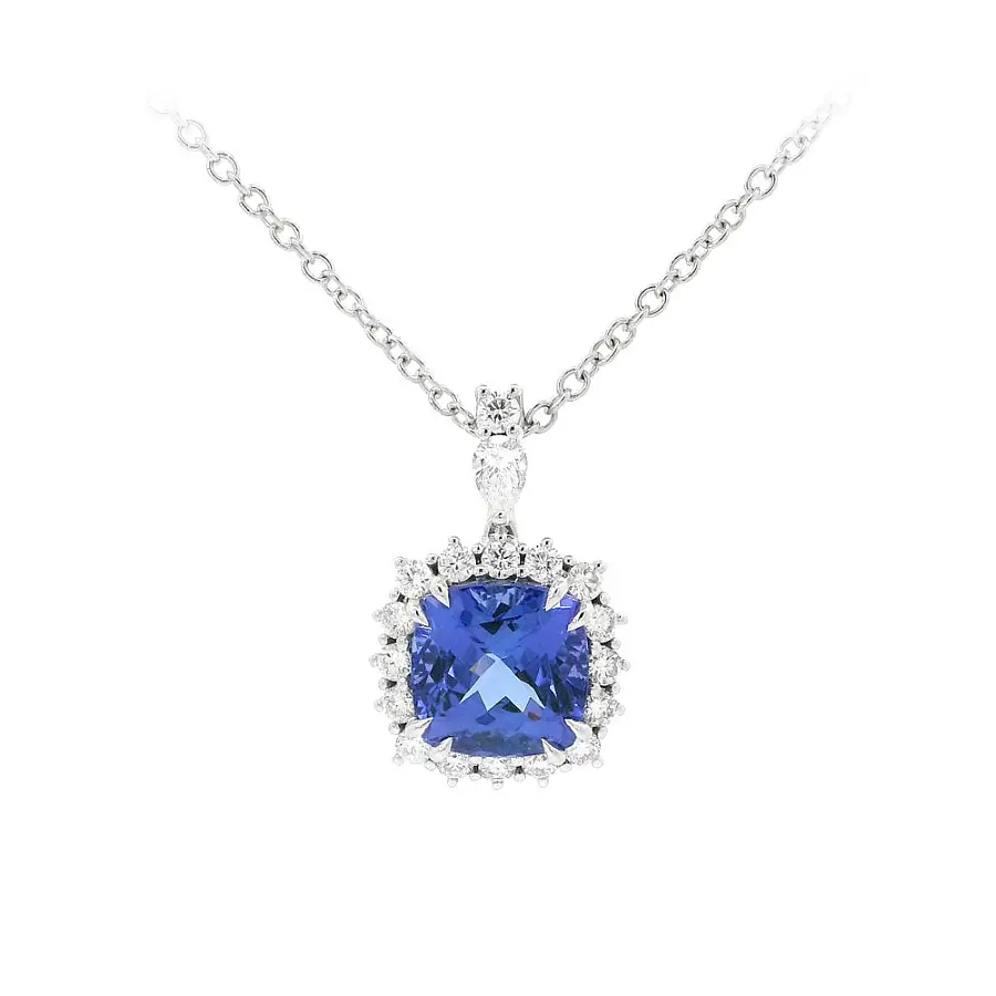 Luxury Necklace with Tanzanite in Symphony of Diamonds